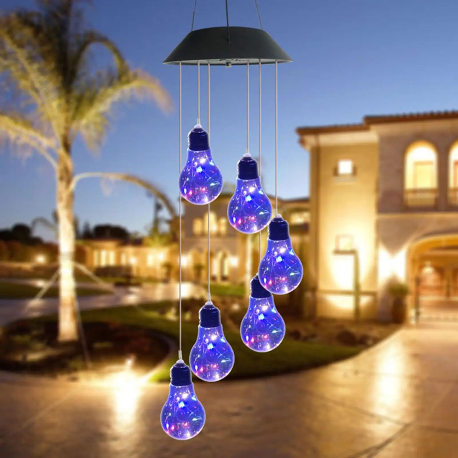 

1pc Of Solar Outdoor Courtyard Bulb Wind Chime Landscape Decorative Light, LED Wind Waterproof Lights For Home Garden