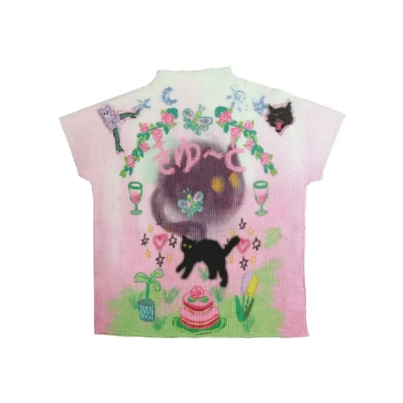 

Summer Japanese Y2k Gyaru Print Graphic T-Shirts Korean Fashion Kawaii Tees Short Sleeve Crop Tops 2000s Cute Core Kawaii Trend
