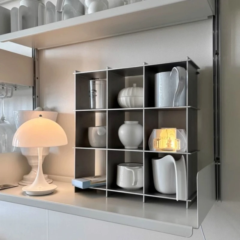 Creative Tabletop Shelf Kitchen Items Organizer Tableware Drinking Utensils Storage Shelves Minimalist Stainless Steel Stand
