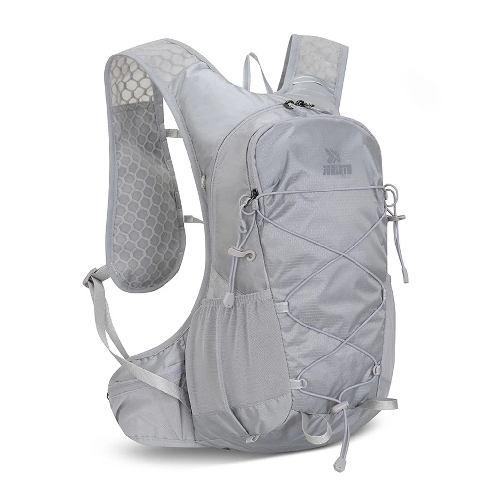Nylon Cycling Backpack with Front Elastic Cord and Adjustable Chest Straps Lightweight Outdoor Daypack for Hiking and Travel