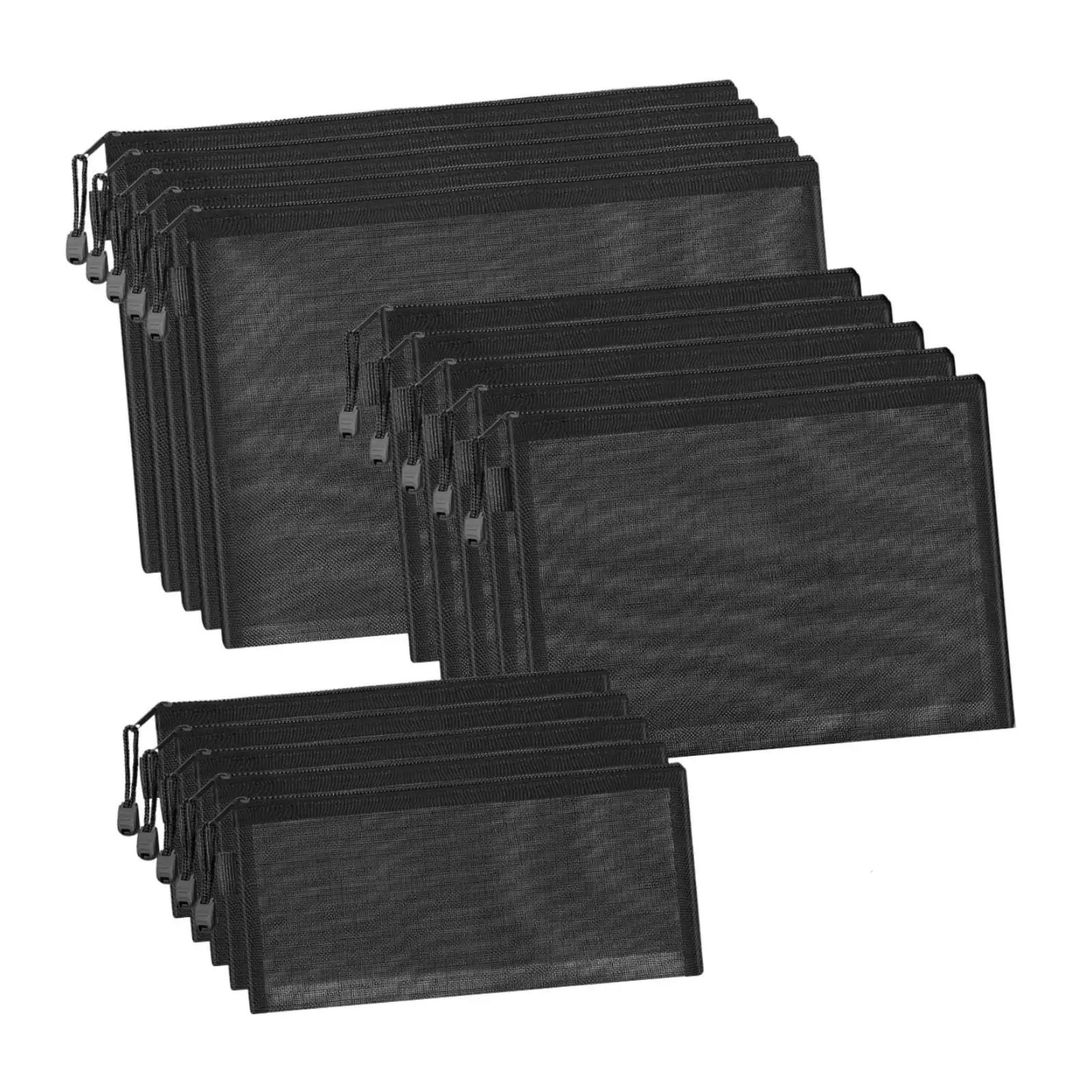 15 قطعة من أكياس الحقيبة الشبكية ذات السحاب، حقيبة تنظيم المحفظة خفيفة الوزن ومتعددة الأغراض #3