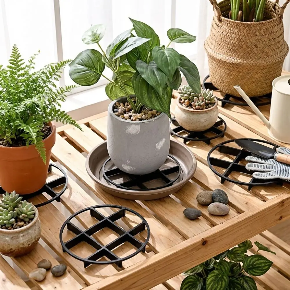 

20PCS Anti Rot Root Flower Pot Tray Plastic Breathable Base Plant Saucer Ventilation Heat Insulation Drainage Rack Stand