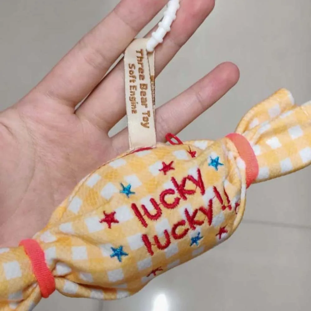 Sweet Candy Design Coin Purse Anti-lost Canvas Sugar Shaped Decorative Bag Plaid Pendant Creative Mini Bundle Pocket Portable