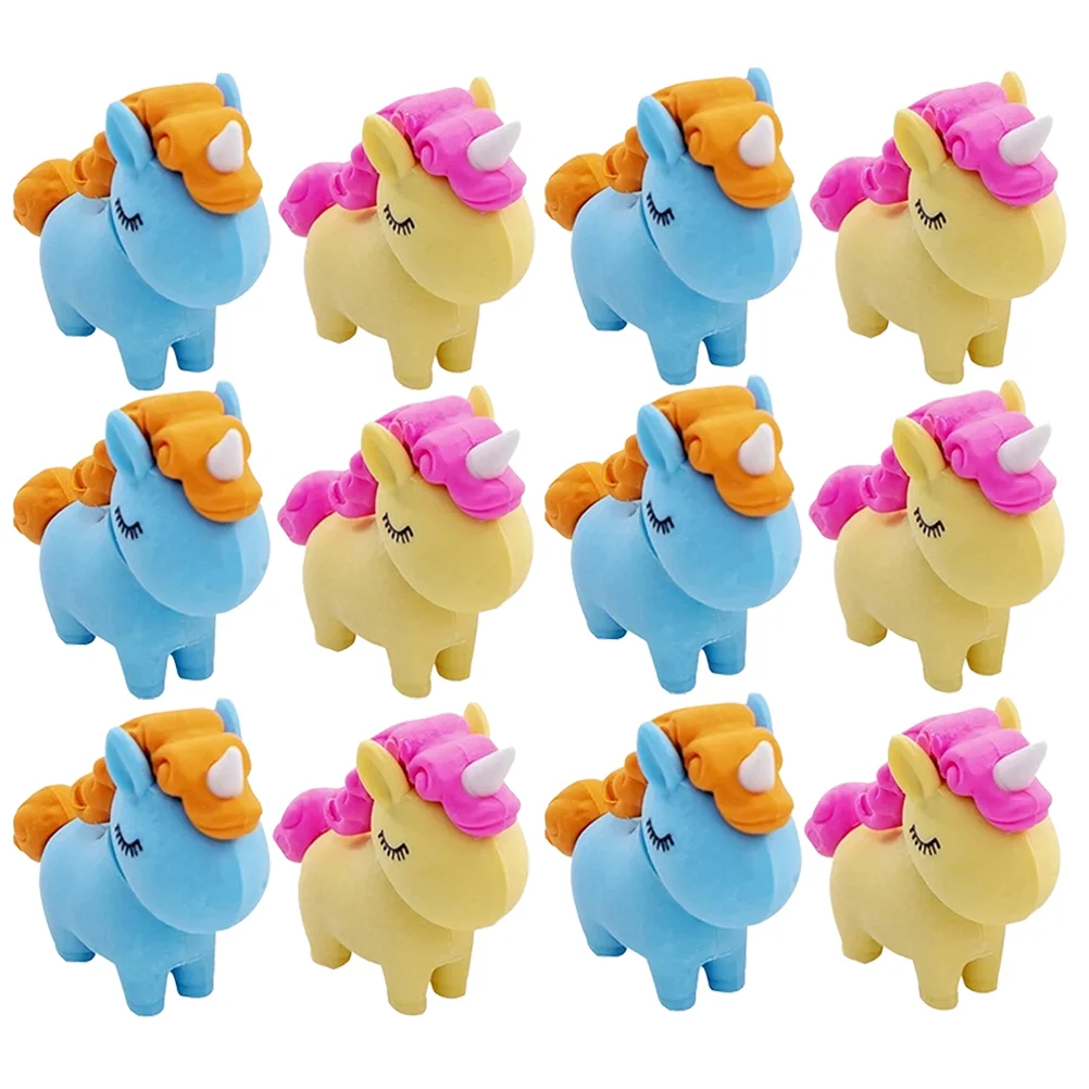 12 Pcs Student Childrens Toys 3d Erasers Bulk Kids Prizes Take Apart