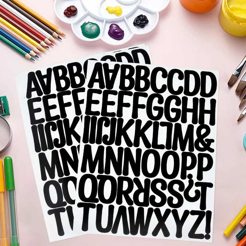 1pc Uppercase And Lowercase Letters Number Stickers Mailbox Bulletin Board Self Adhesive Assemble Sticker Label Home Wall Decor