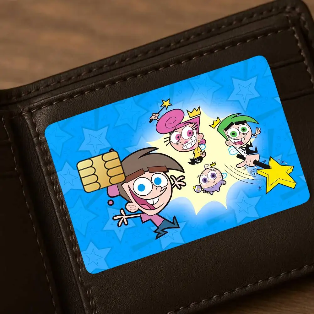 ملصقات بطاقات الائتمان الكرتونية The Fairly Oddparents لحماية الخصم البنك الزخرفية 4 قطعة ملصق مضاد للخدش ومقاوم للماء #5