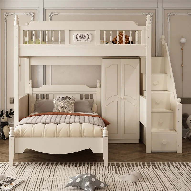أسرة علوية وسفلية متداخلة، أسرة عالية وسفلية، سرير مرتفع للأطفال، موفر للمساحة، صلب