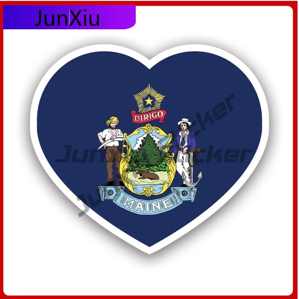 

Maine Heart Sticker Creative Decals Uv Protected Me Love Hearts Pride Raised Born Local Native Auto Decor Car Sticker Vinyl