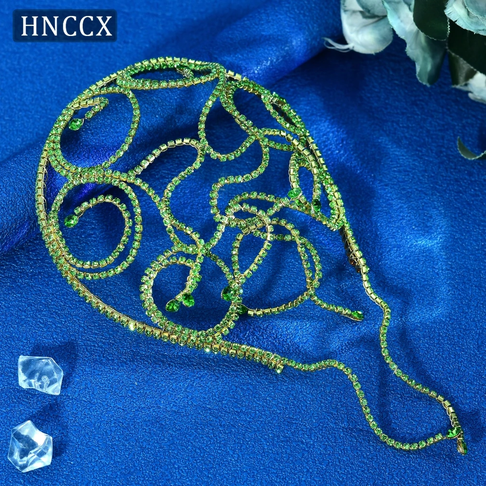 

HNCCX Bridal Wedding Hair Hoops Metal Chain Hair Accessories Bridesmaid Gifts Fashion Woman Party Rhinestone Headwear CP620