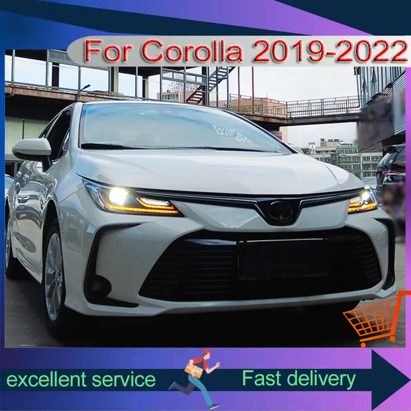 Car Styling For Toyota 2019-2021 Corolla Headlights Xenon Upgrade DRL Front Lamp Full LED Projector Lens Auto Accessories