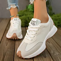 2026 New Arrival Green Sneakers Women Leather Mesh Patchwork Platform Sneakers Anti Slip Casual Walking Shoes Lace Up - Image 4