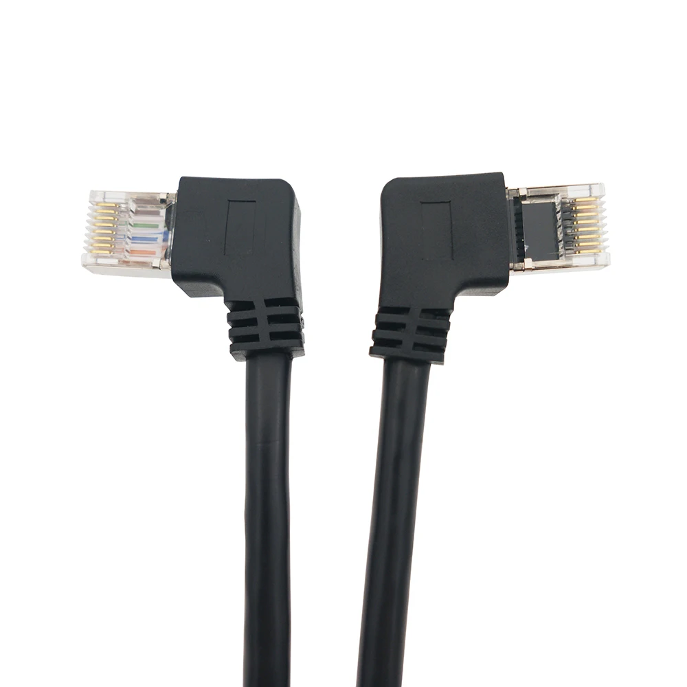 100PCS RJ45 cable Bend 90 degrees left to 90 degrees right Network cable For 8P8C connector Black L=110MM