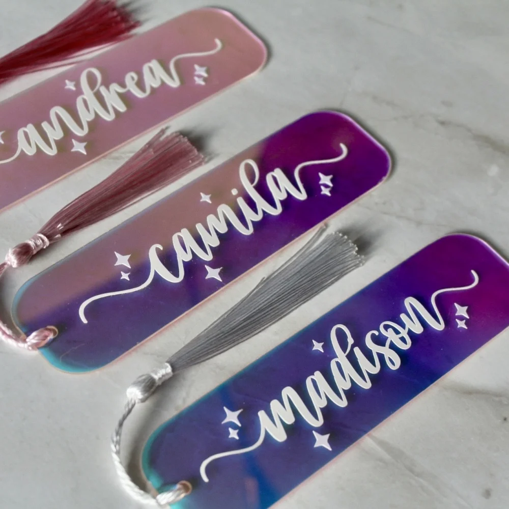 Customized personalized acrylic bookmarks, a gift specially designed for book lovers. Handmade bookmarks with tassels, a gift fo