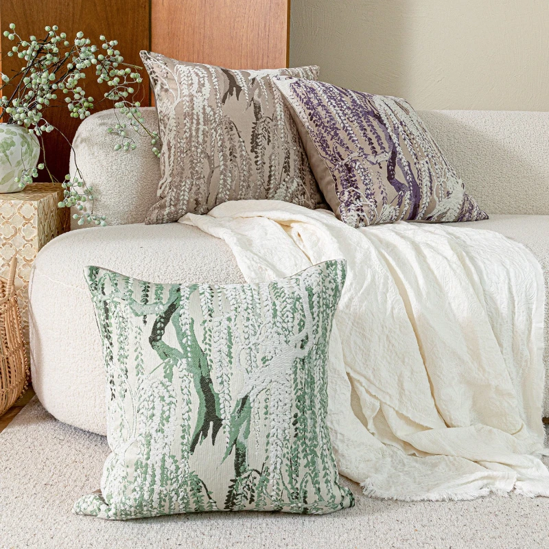 30X65/50X50CM jacquard Throw Pillow Cover luxury wisteria flower Stamping Waist Cushion Cover Decor Home Decorative Pillowcase