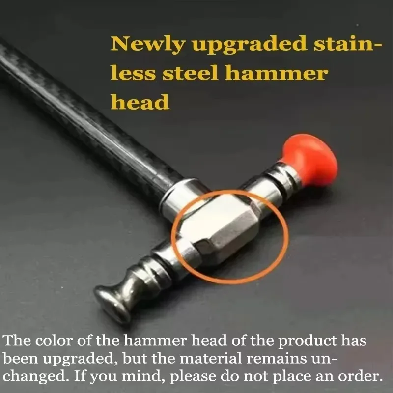 Martillo nivelador de percusión de fibra de carbono de acero inoxidable para reparación de carrocería de abolladuras de coche, herramienta de reparación reemplazable sin rastro, 1 Uds.