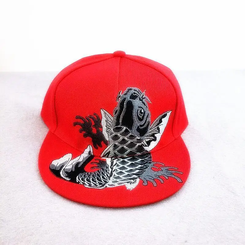 Outood Male 5 panel flat bill snapback hats Men Women 3D animal embroidery trucker hat Hip hop Sports hat Gorras