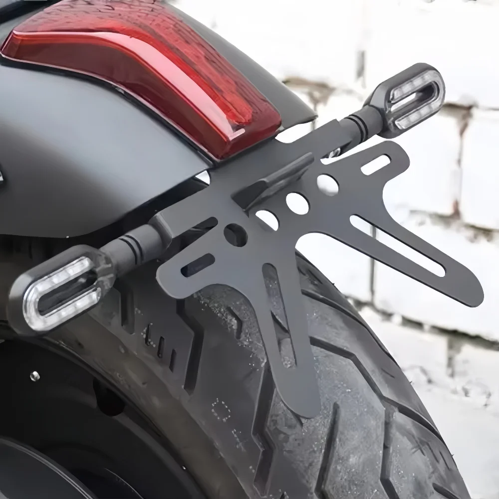 FOR LED Turn Signal And Stainless License Plate Holder for Voge CU525 Bobber Plug Play Rear Bulk Reduction Kit Complete Build
