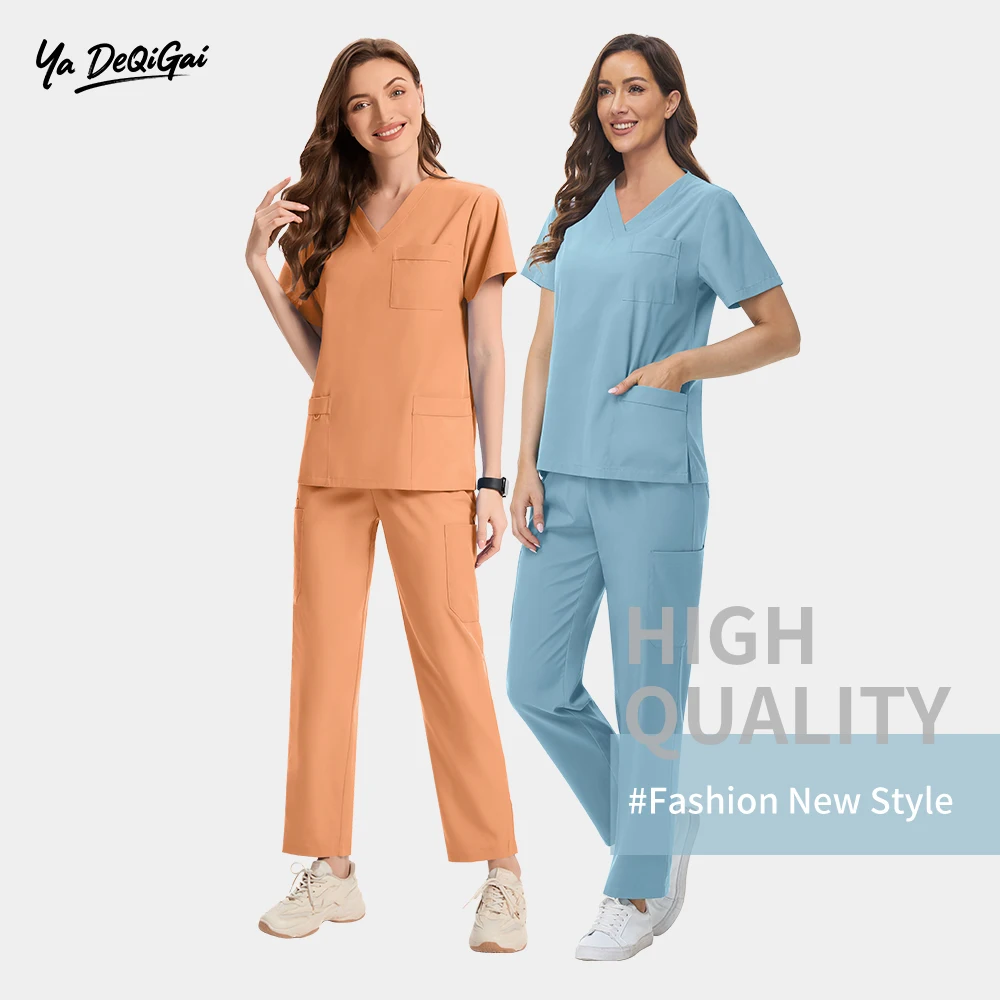 

Scrub Sets Uniform Women Hospital Accessories Medical Surgical Gown Pharmacy Healthcare Work Wear Unisex Dental Nurse Scrub Soft