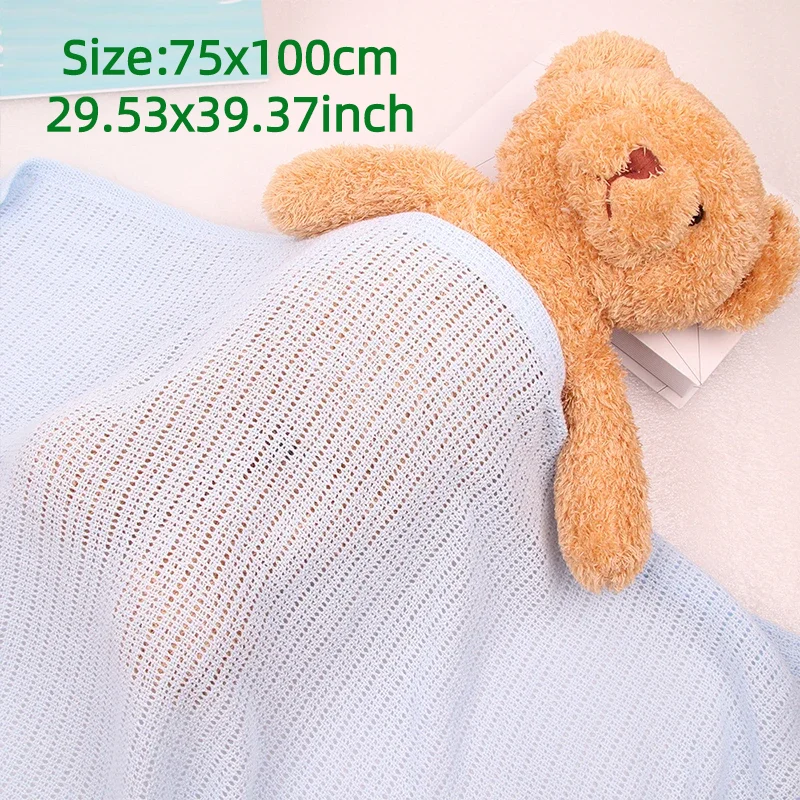 Coperta per neonati in cotone coperte Swaddle lavorate a maglia per neonati morbido passeggino scavato estate aria condizionata per bambini