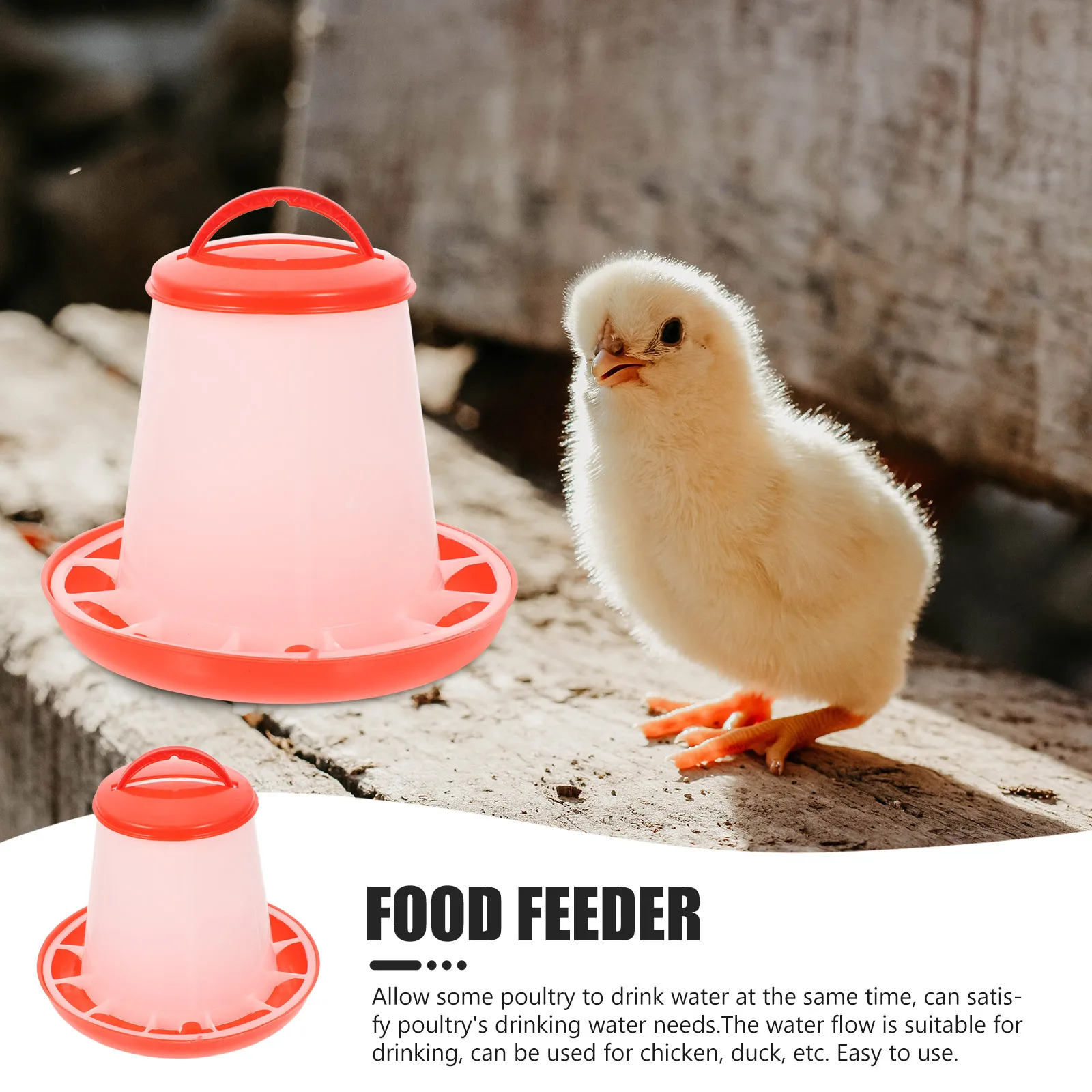 

4pcs Automatic Poultry Feeder Heavy Duty Plastic Feed Trough For Chickens Ducks Pigeons Anti-Spill Food Container Pet Supplies
