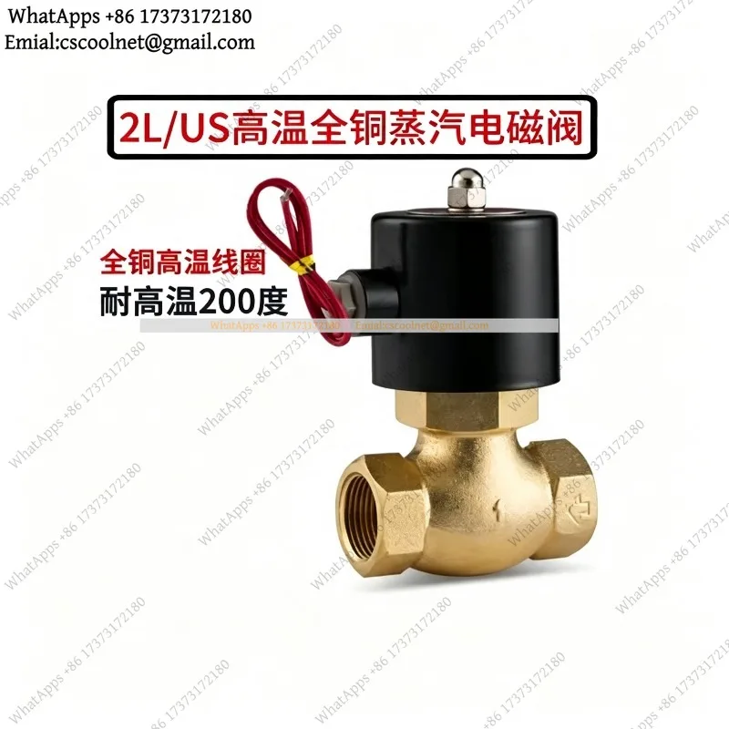 High Temperature Steam Solenoid Valve 1/2 3/4 1 Inch All Copper Electric Valve Replacement Parts