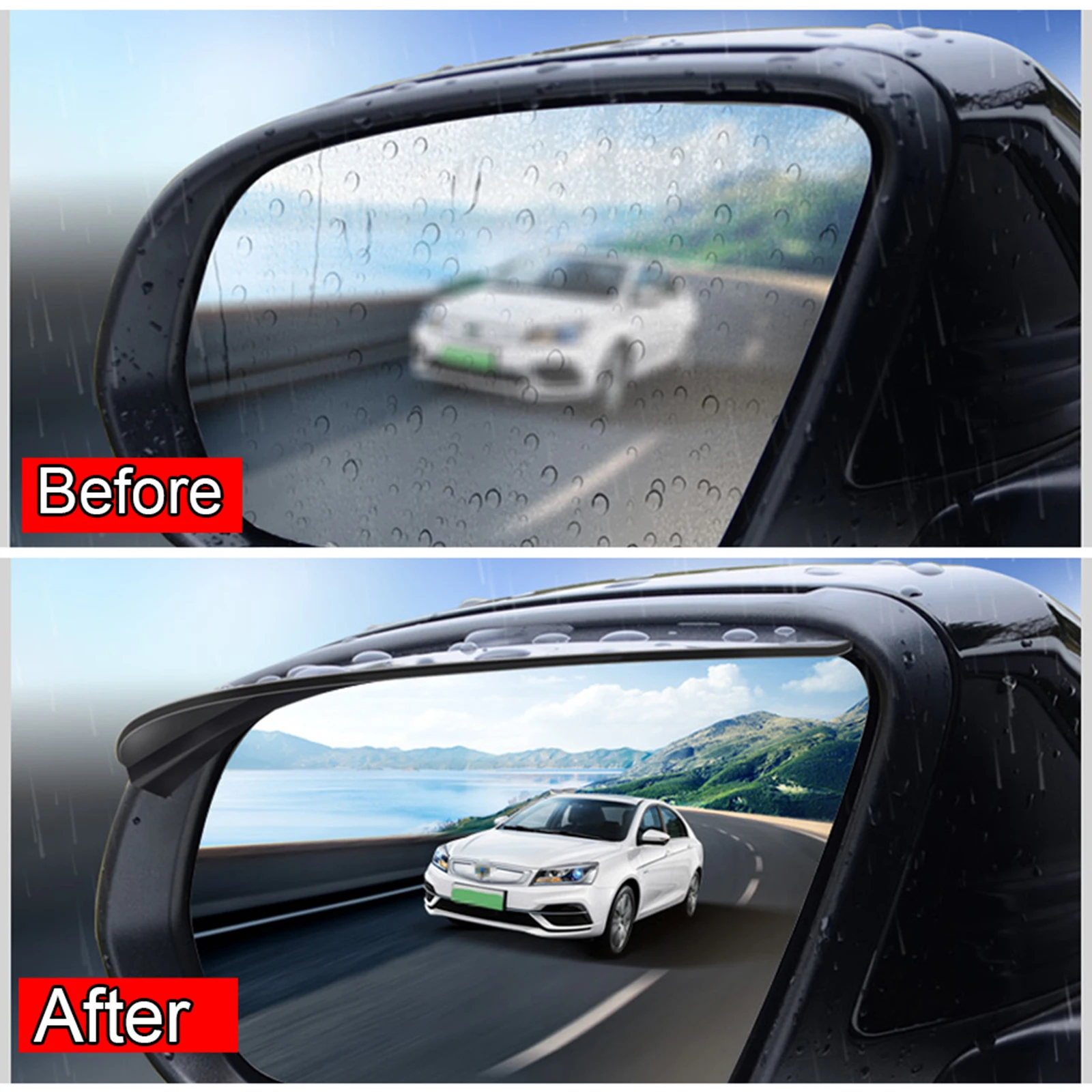 2Pcs Universal Rearview Mirror Rain Visor Waterproof PVC Protect from Rain and Snow Reduce Glare Enhance Appearance Rainproof image 5