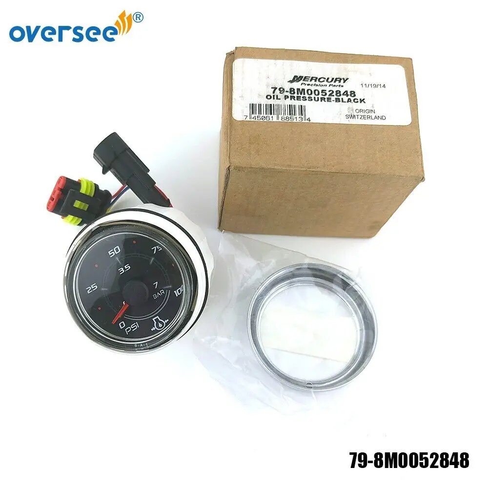 Oversee Outboard 79-8M0052848 SMARTCRAFT W Bezel 8M6002359 OIL PRESSURE GAUGE 0-100PSI FITS 2-1/8