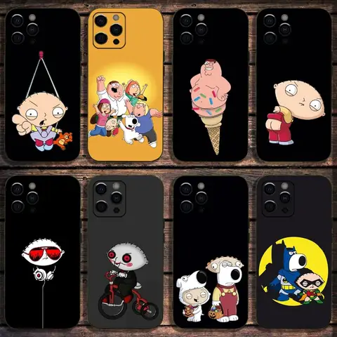 Cartoon F-Family Cute G-Guys Phone Case For Apple iPhone 15,14,13,12,11,Pro,X,XS,Max,XR,Plus,Mini Soft Black Cover