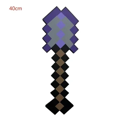30~45cm Minecraft Schaumstoff-Schwert Blau Lila Grau Axt MC Schaufel Diamant-Hacke Gelbes Schwert Meine Welt EVA Spielzeug für Outdoor-Cosplay