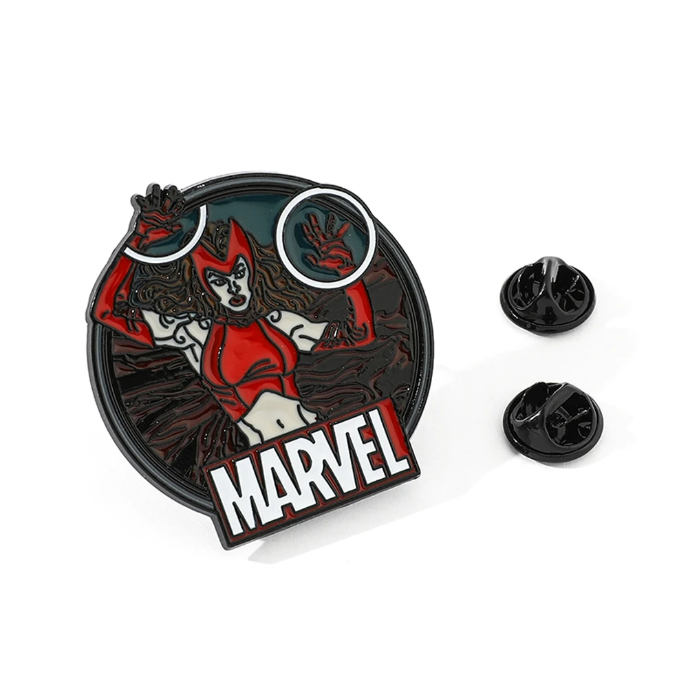 مارفل القرمزي الساحرة المينا التلبيب بروش دبابيس فيلم شخصية واندا Maximoff شارة مجوهرات اكسسوارات للنساء فتاة مروحة هدية