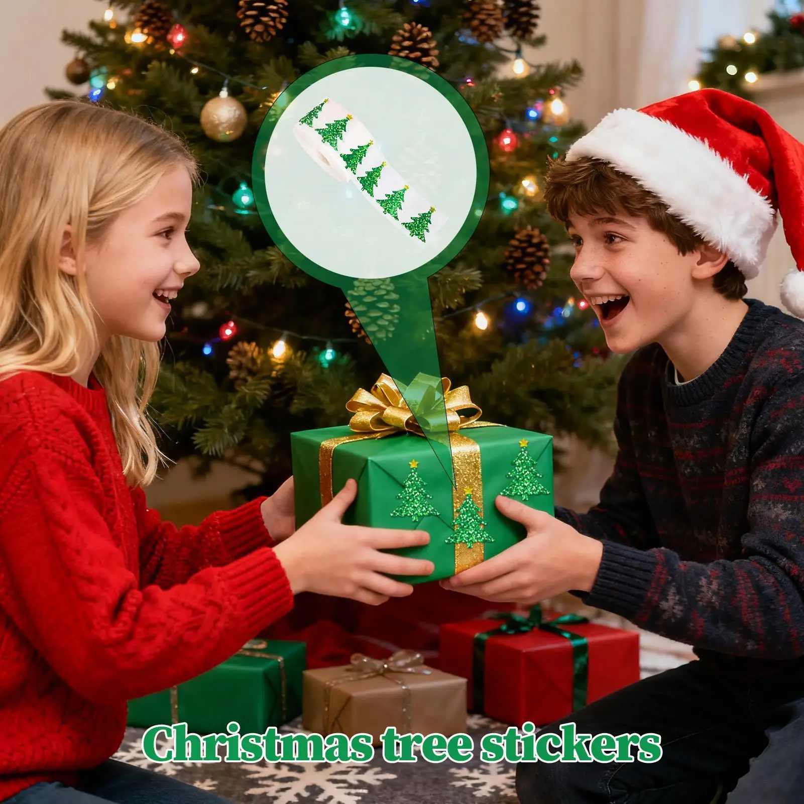 ملصقات عيد الميلاد 500 قطعة من ملصقات العطلات ذاتية اللصق لعيد الميلاد ملصقات ذاتية اللصق للزينة اليدوية #4