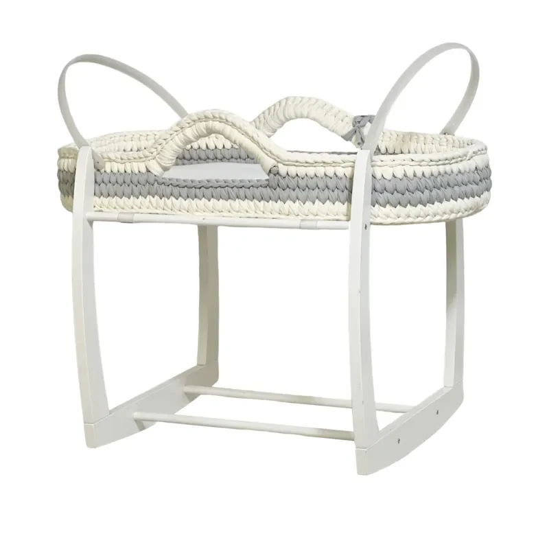 Portable Cradle Holder Rope Foldable Baby Moses Basket Crocheted Moses Basket for Newborns