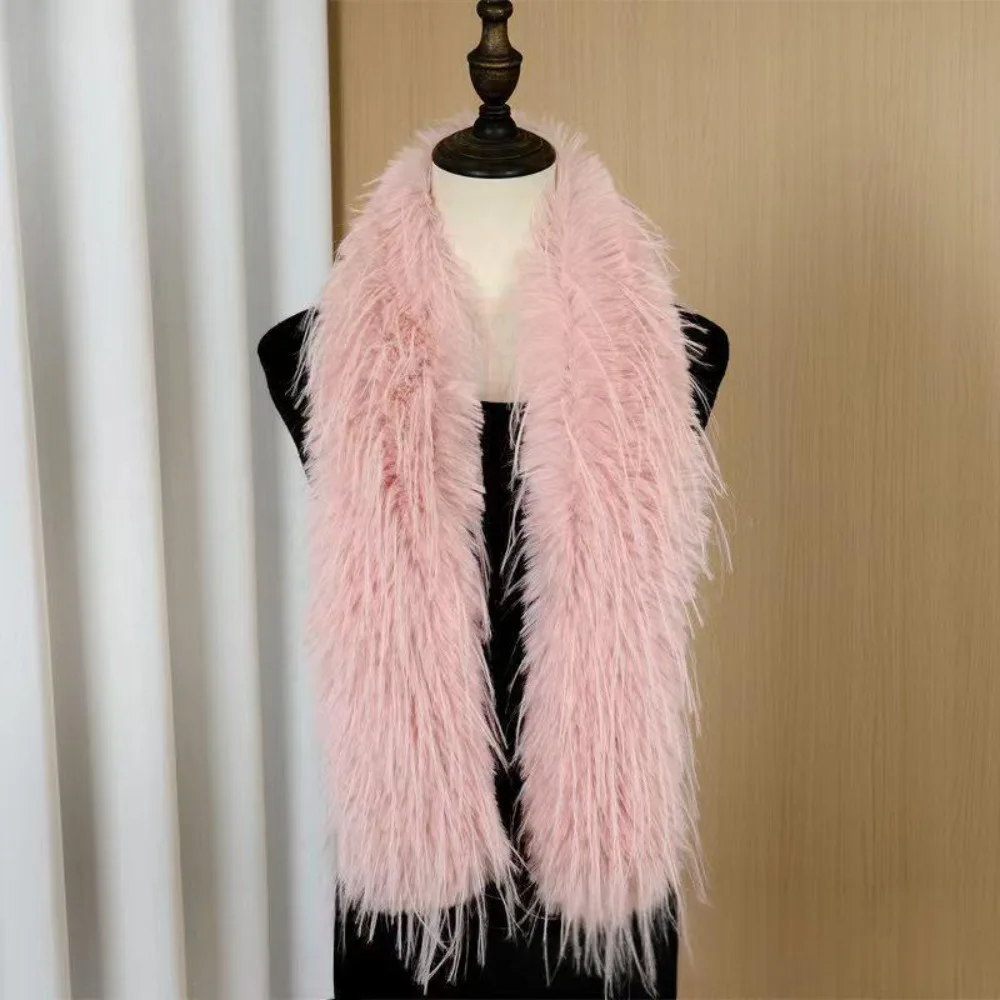 Fashionable Thick Fluffy Plush Long Strip Scarf Imitation Mink Fur 180cm Soft Shawl Luxury Classic Y2K Girl Scarf for Warm