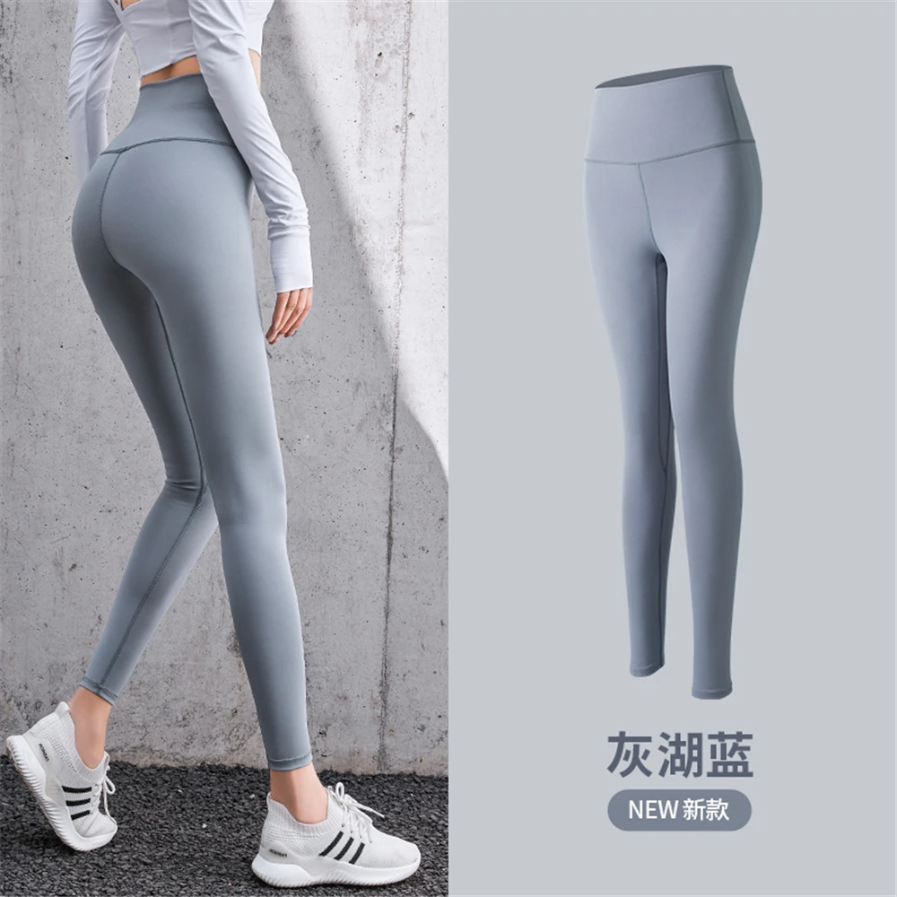 Pantalones ajustados de Yoga para mujer, pantalones elásticos de cintura alta con fondo para Fitness