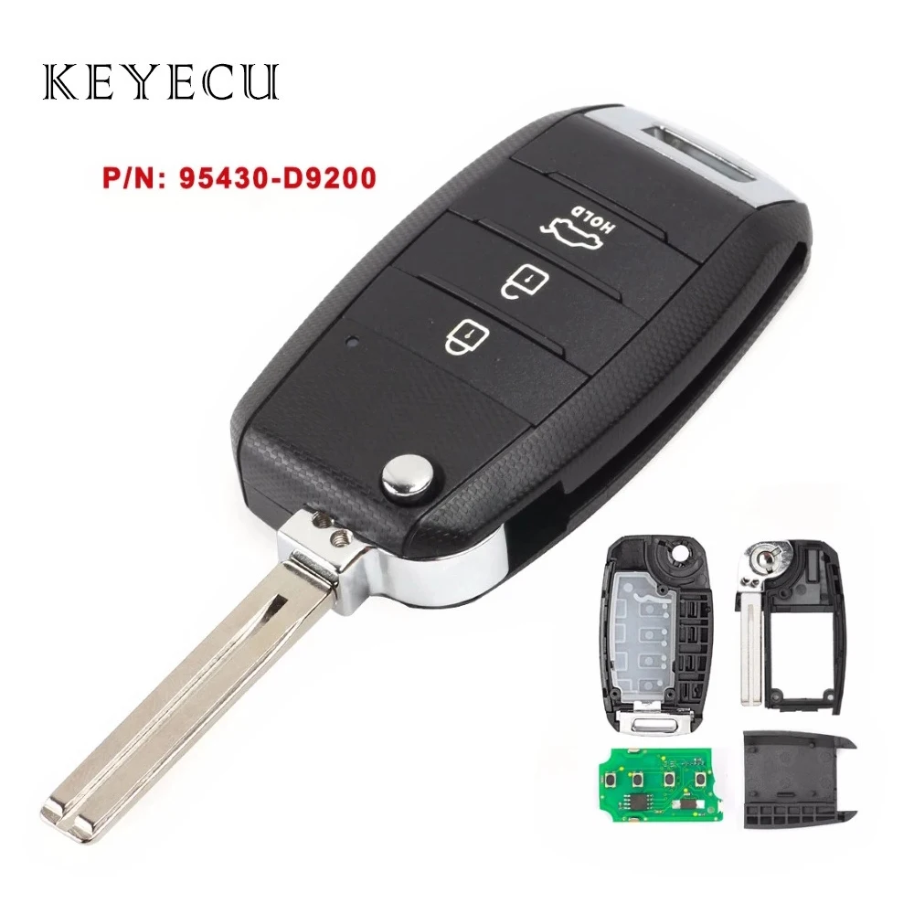 

Keyecu Upgraded Remote Control Car Key Fob 3 Buttons 433MHz ID60 6F Chip for KIA Sportage 2016 2017 95430-D9200