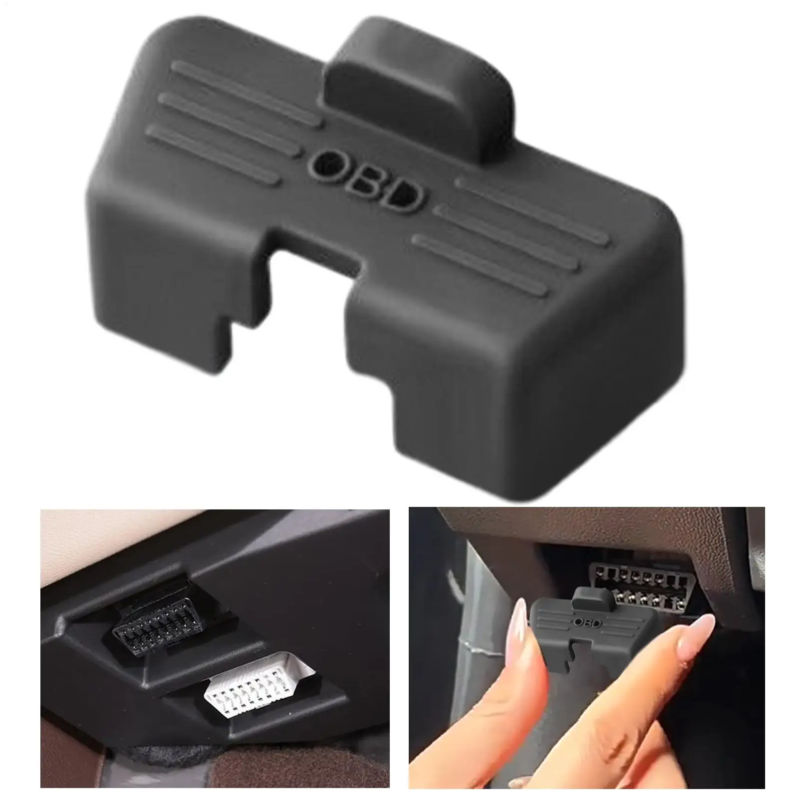 1pc Silicone OBD Port Cover Protector Car Diagnostic Dust Caps Waterproof Shockproof Anti-Rust Universal Auto Vehicle Accessory