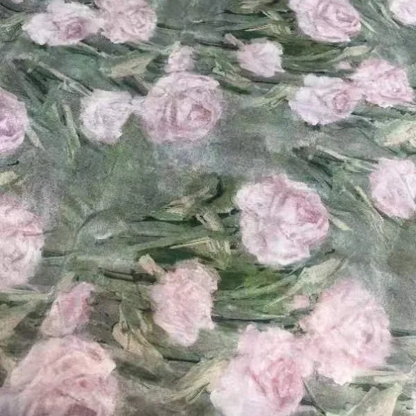 

Rose Fiber Digital Printing 30 Silk 14momme Distribution the Odour of Roses New Chinese Style Dress Bed Cover Cloth Fabric