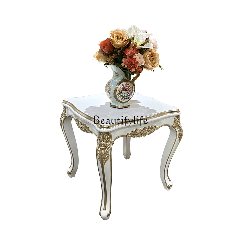 

French solid wood small coffee table living room neoclassical sofa side table