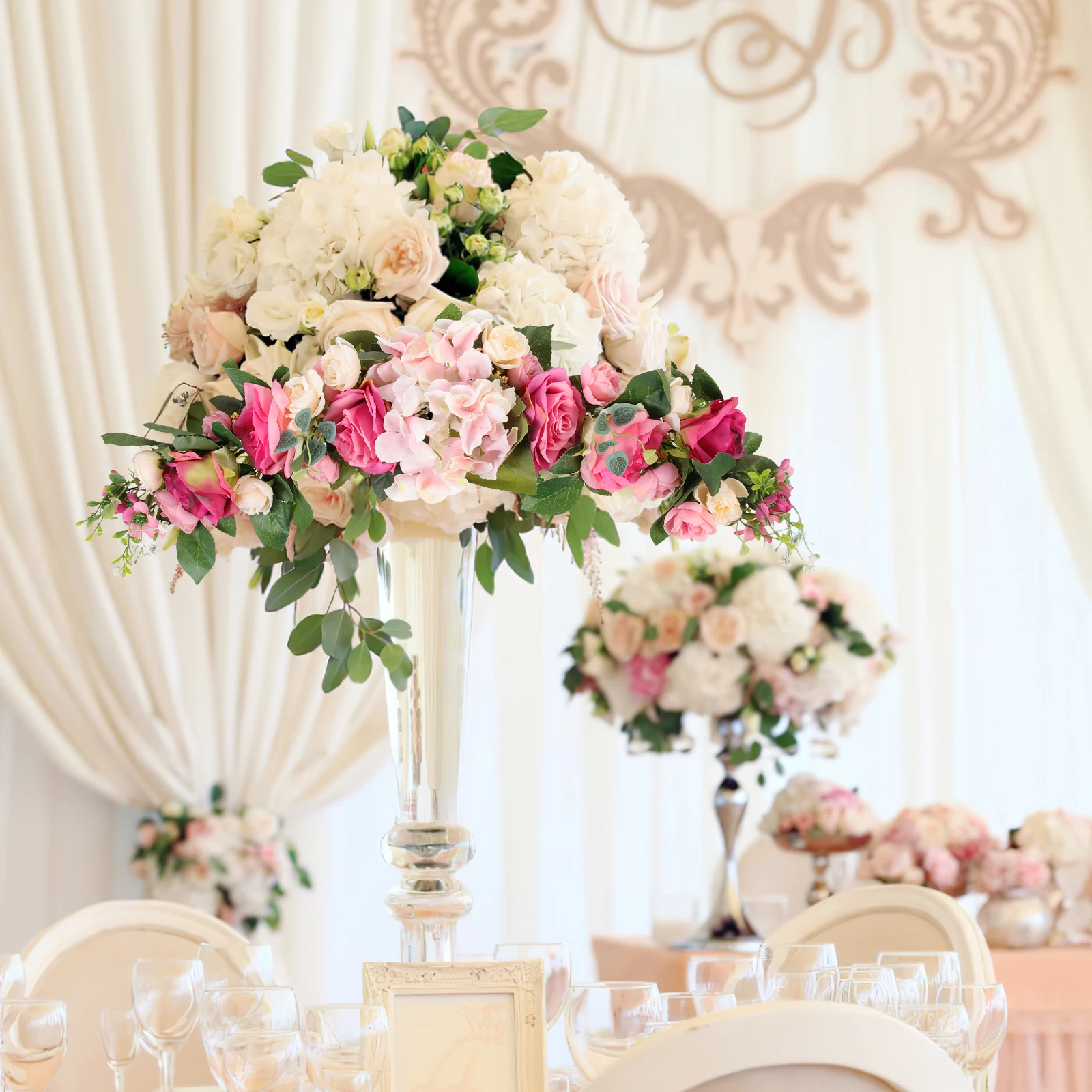 

Simulation Rose Decoration Artificial Flower Pendant For Wedding Home Door Arch Ornament Fake Flower Wreath Household Wall