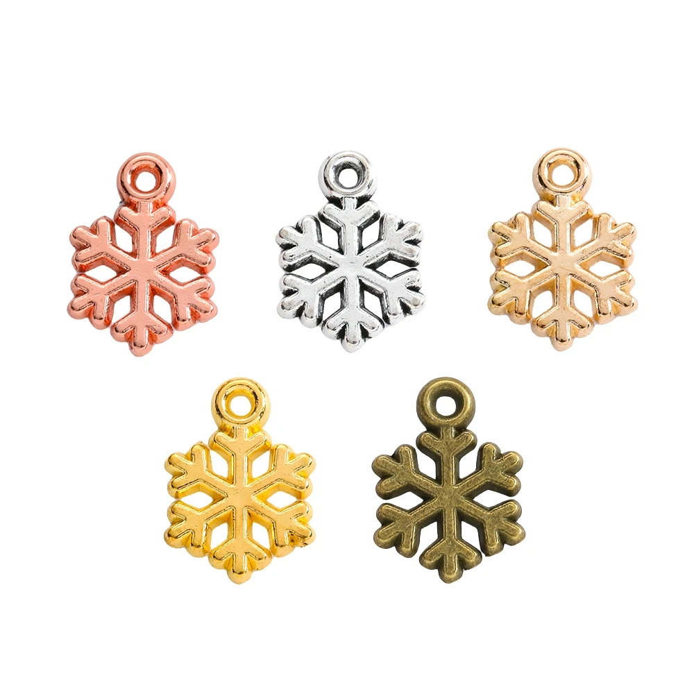 100pieces（snowflake ）vintage zinc alloy charm metal pendant DIY jewelry discovery making accessories 2215