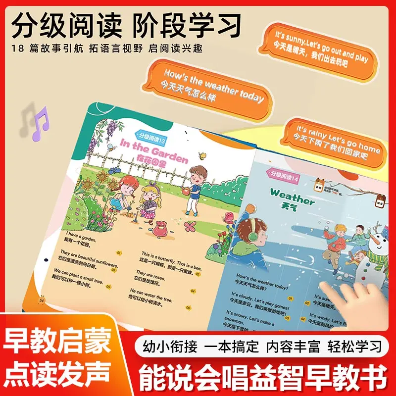 Kids Interactive Talking Early Education Book, Finger Touch Point Reading Sound Book, Baby Learn To Talk Educational Learning Ma