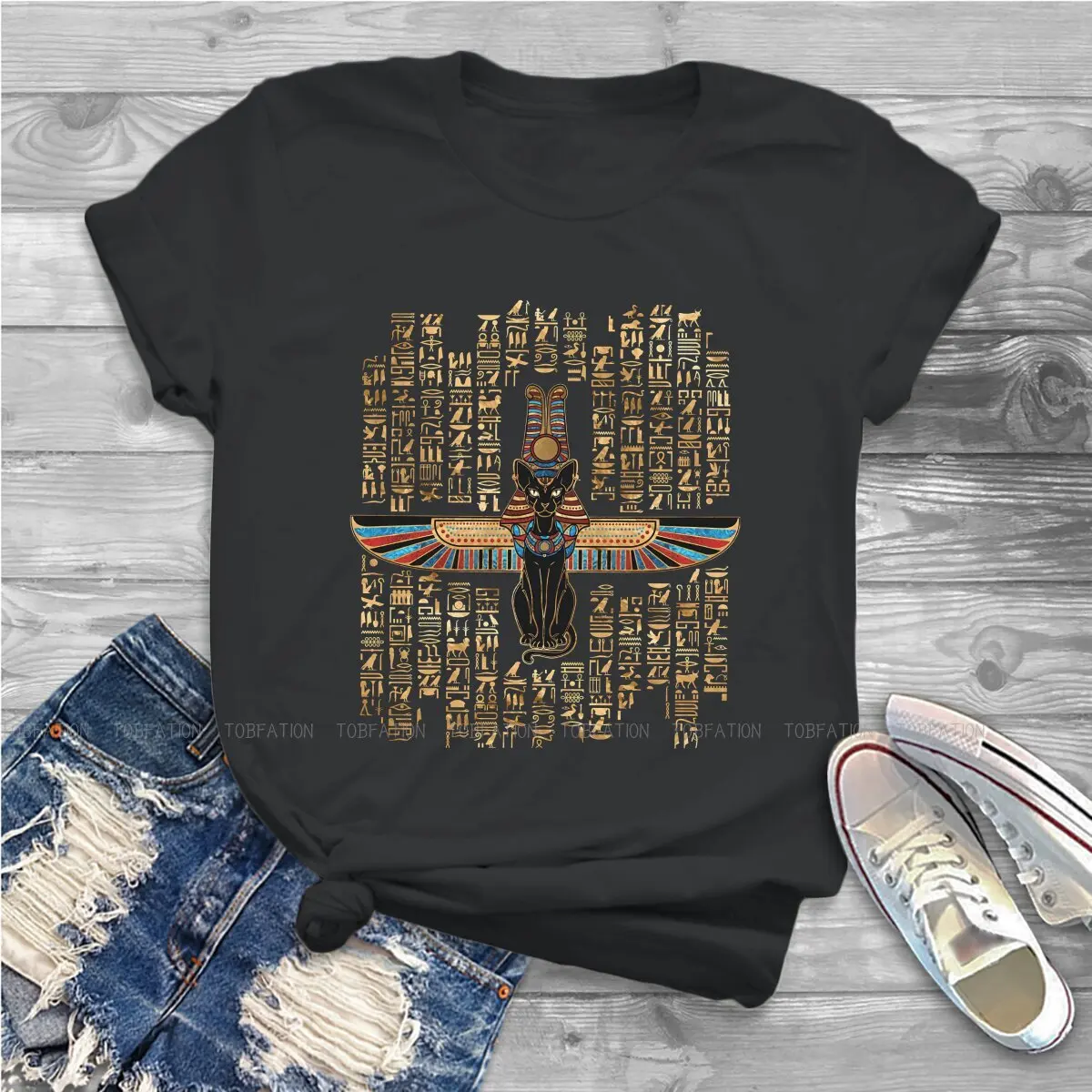 Classic Women Shirts Ancient Egypt Egyptian Korean StyleT-shirt Kawaii 100% Cotton Female Blusas