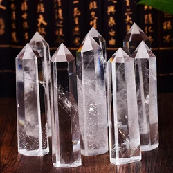 1pc Natural White Smelting Stone Tower Transparent Crystal Single Pointed Hexagonal Column Crystal Obelisk Healing Stone Crafts