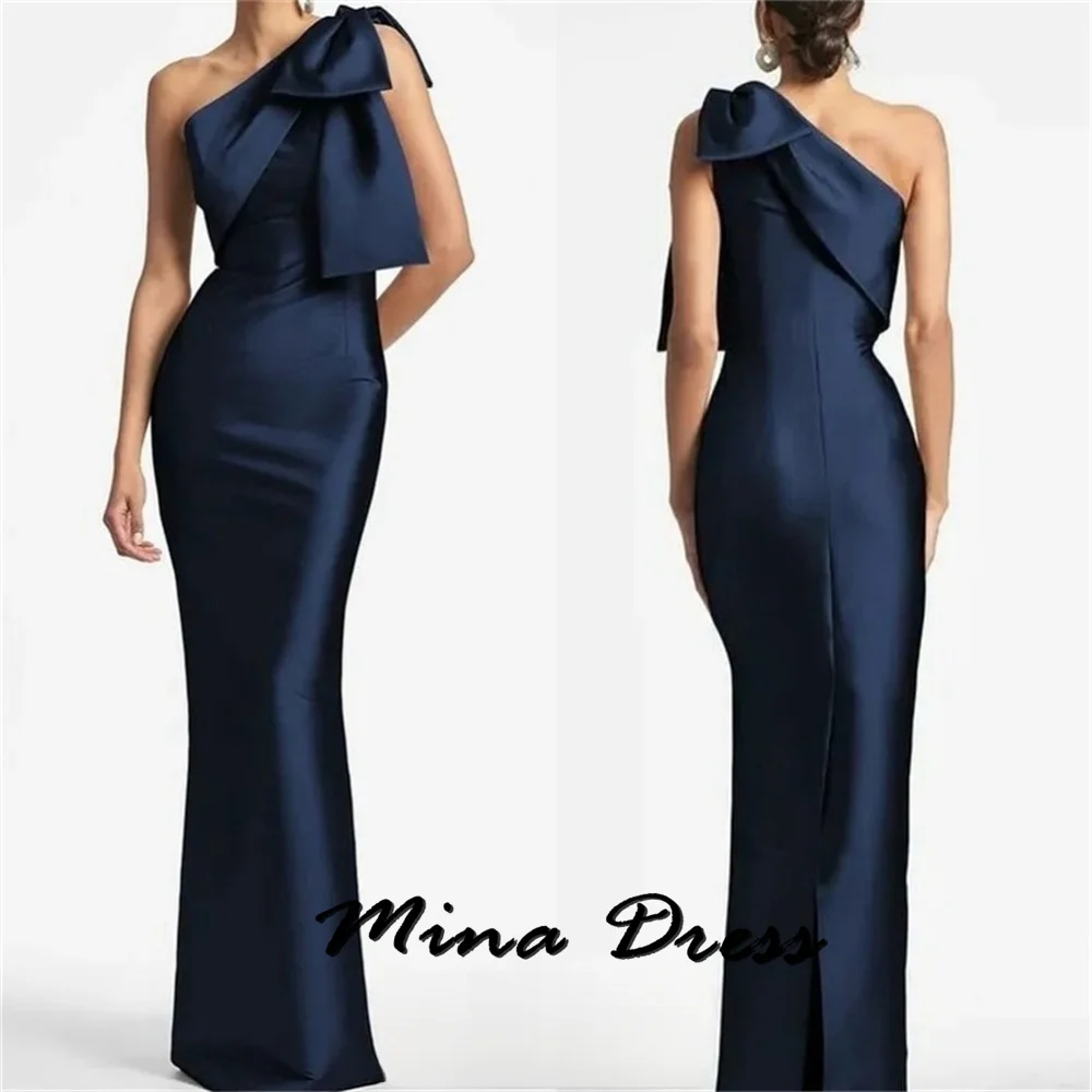 

Mina Customized Backless Special Occasion Dresses for Formal Occasions Sleeveless Evening Gown One Shoulder Bow Gala Dress Es