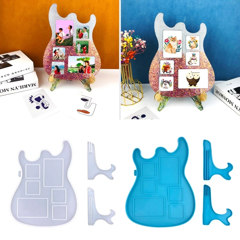 

Guitar Photo Frame Mold Silicone Bracket Mold Display Stand Resin Casting Mold