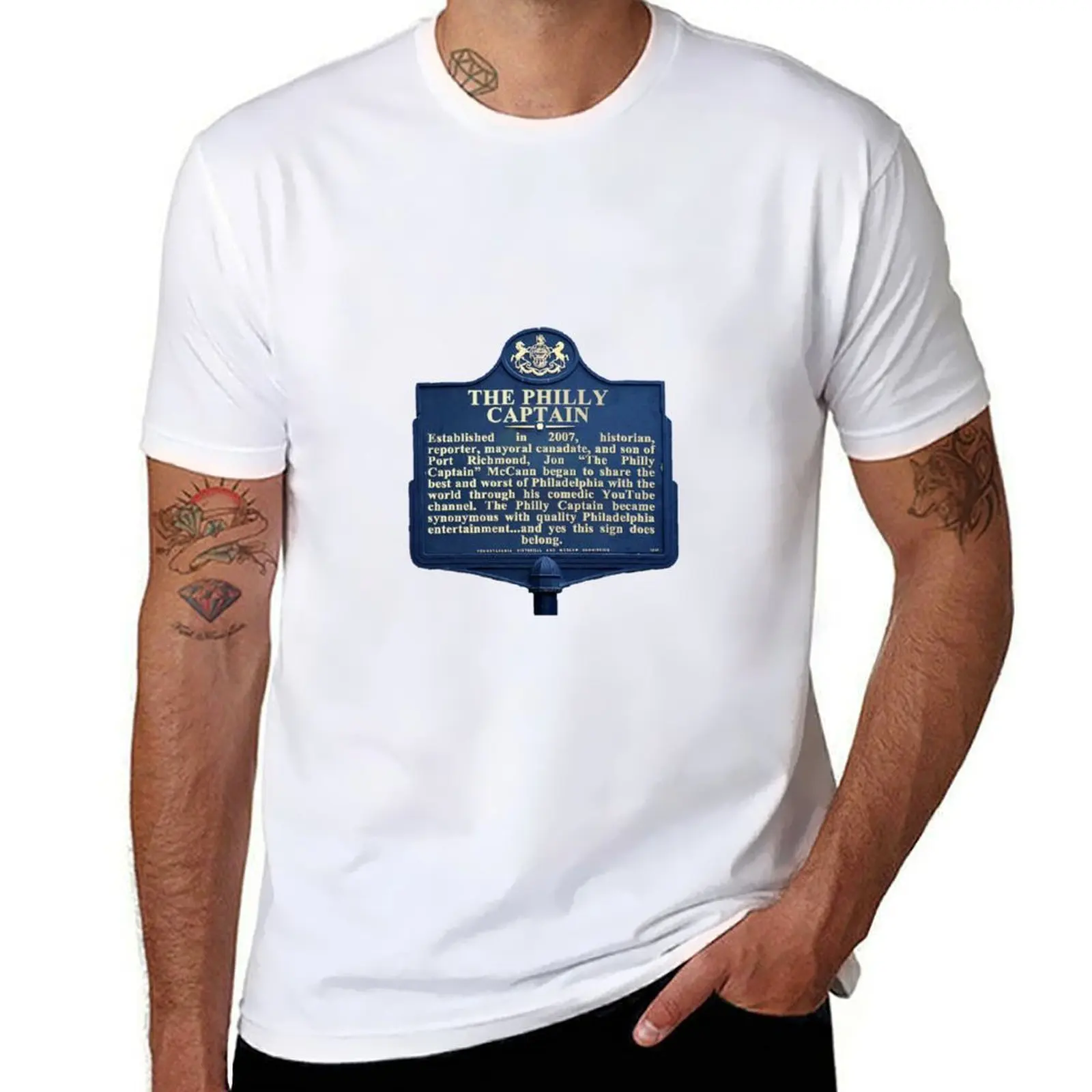 

The Philly Captain Historical Marker T-Shirt printed t shirts for man t shirt man luxury t shirts for man cotton funny T-shirt