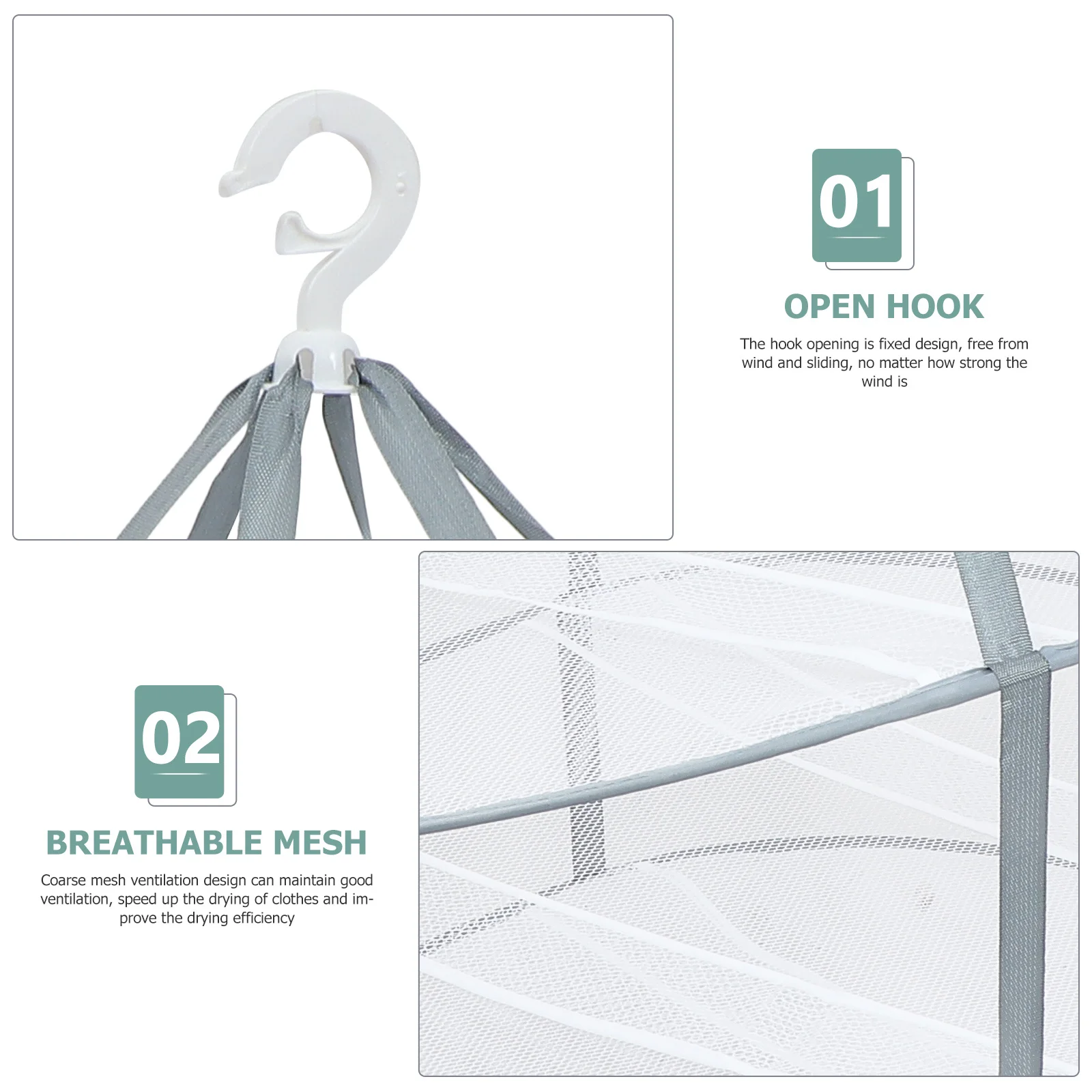 

1pc Clothes Drying Rack Home Laundry Clothes Hanging Hanging Net Sweater Sock Organizer Mesh Hanger Tuck Dryer Net