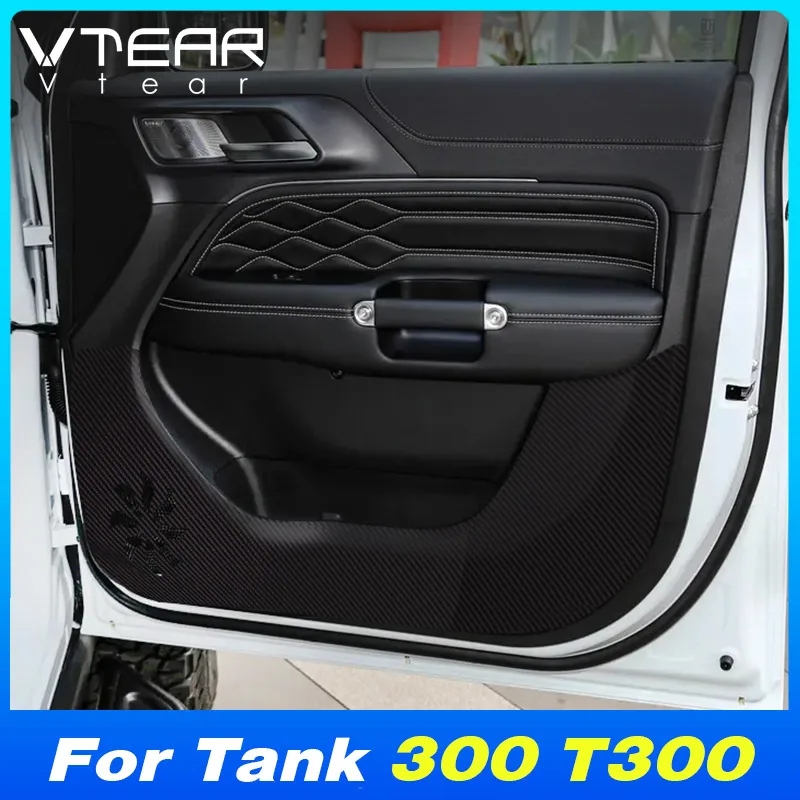 Vtear Car Door Inner Stickers Cover Decoration Glove Storage Box Anti Kick Accessories Interior Parts For Wey Gwm Tank 300 T300