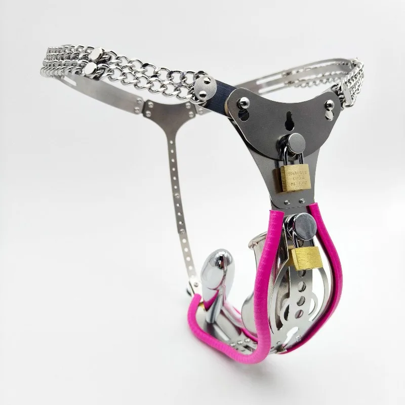 Stainless Steel 2.0 Chastity Cage Men's Breathable Metal Underwear with Anal Plug and Vaginal Plug BDSM Training Adult Sex Toy view 5