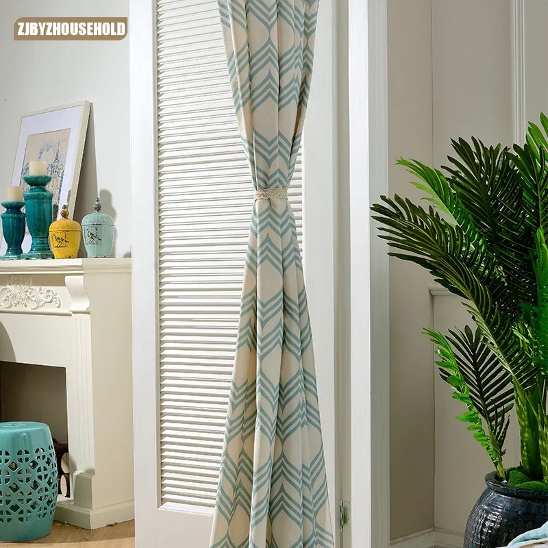 

Modern Curtains for Living Dining Room Bedroom European Style Polyester and Cotton Printing Blackout Curtains